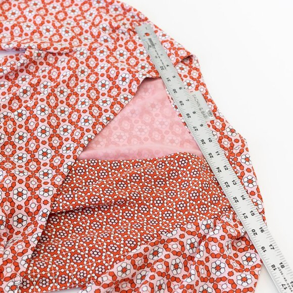 Sachin & Babi Wrap Blouse Top 8 Floral Asymmetric Puff Sleeve Retro Artsy Boho - Picture 10 of 14